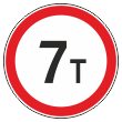 Дорожный знак 3.11 «Ограничение массы» (металл 0,8 мм, II типоразмер: диаметр 700 мм, С/О пленка: тип А коммерческая)